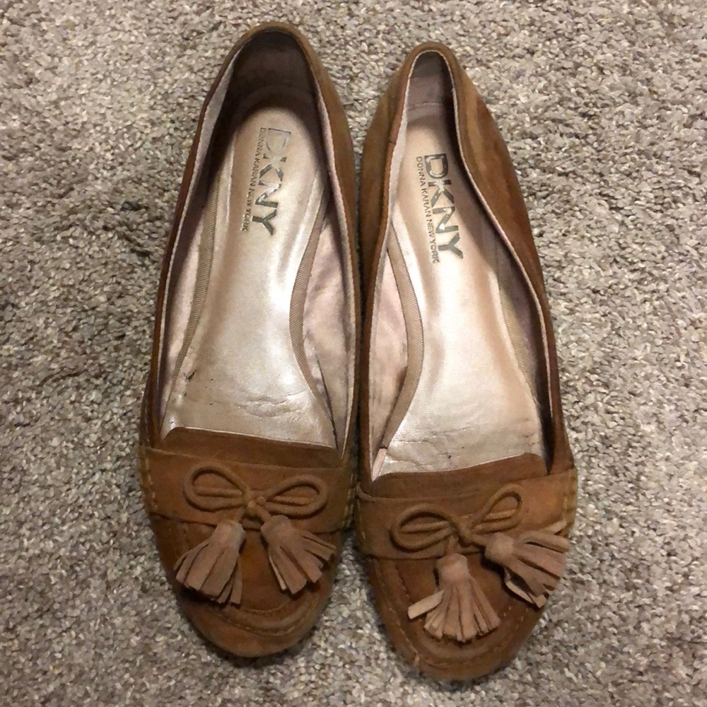 DLNY brown suede loafers size 8.5